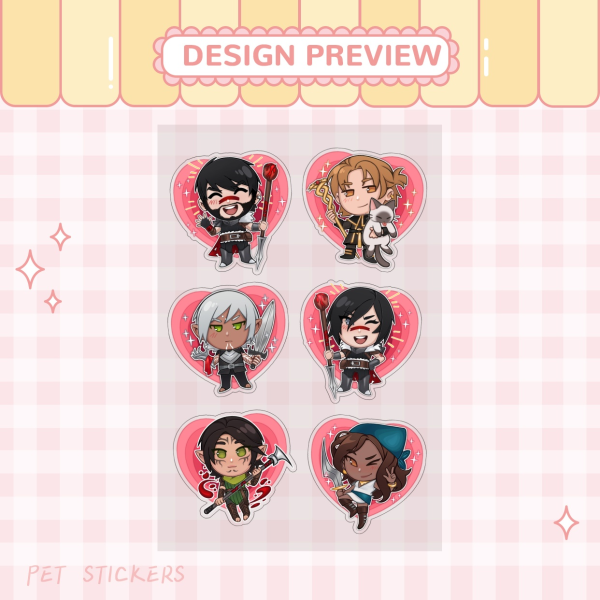 Dragon Age 2 Companions Sticker Sheet