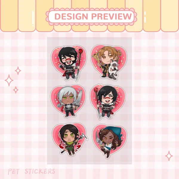 Dragon Age 2 Companions Sticker Sheet