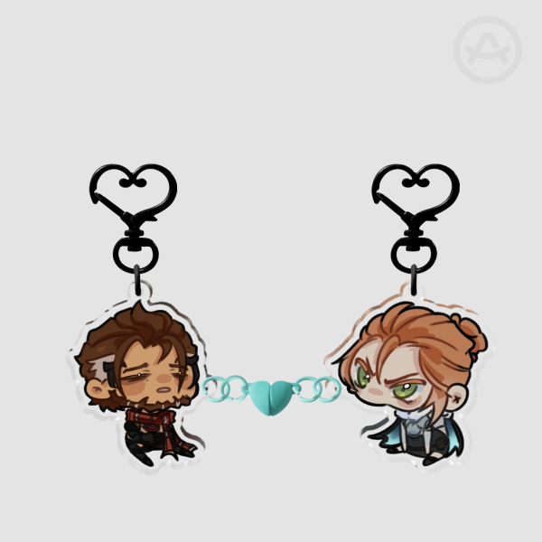 Emre and Freja Acrylic Heart Magnet Duo Keychain - Overwatch