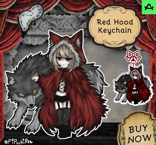 Red Hood Black Souls Clear Acrylic Keychains