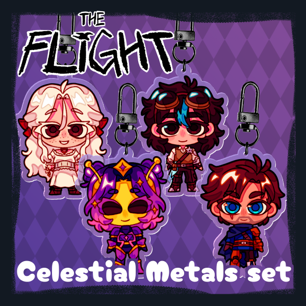 The Flight Celestial Metals Keychain Set
