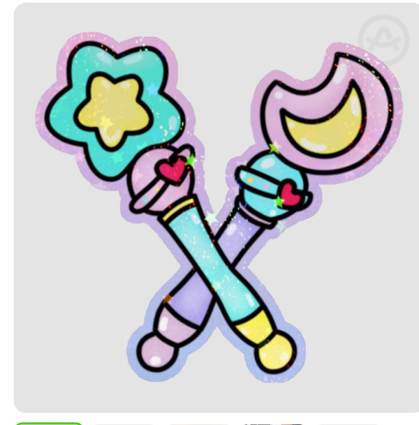 Lilly and Lulu Wands magical sisters luluttolilly sparkle Colored Edge Die Cut Sticker