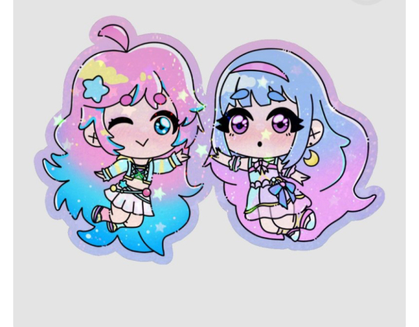 Lilly and Lulu magical sisters luluttolilly sparkle Colored Edge Die Cut Sticker