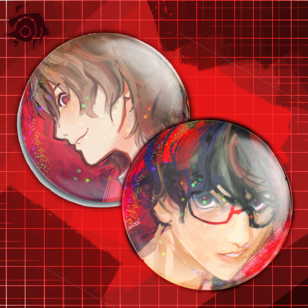 [Pair] Shuake/Akeshu Holographic Button/Pin