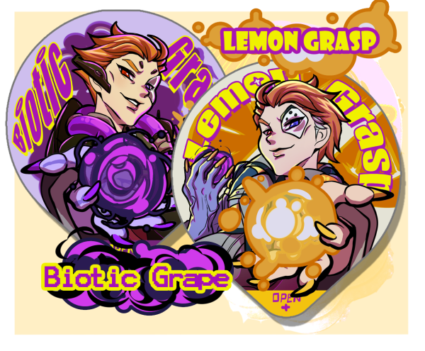 Biotic Grape & Lemon Grasp Squishy Pudding Keychain