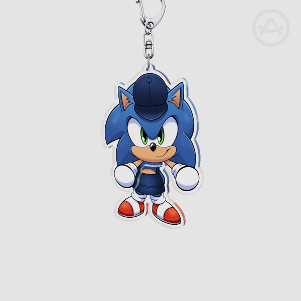 Swinging Barista Sonic Keychain