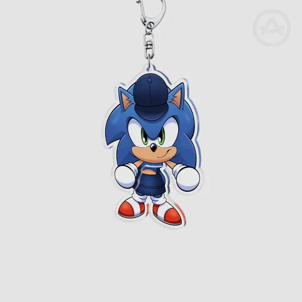 Swinging Barista Sonic Keychain