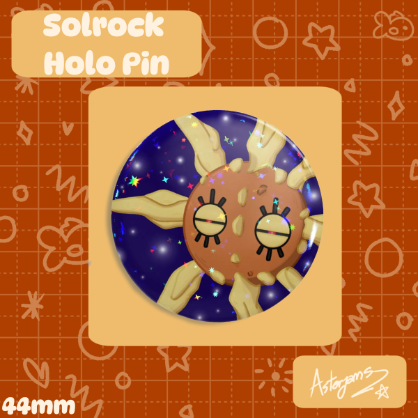 Solrock Holo Star Pin