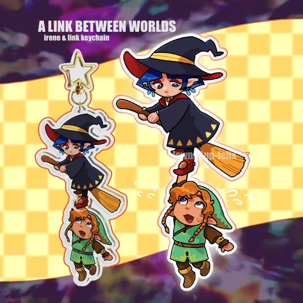 🧹ALBW Irene & Link dangling Keychain