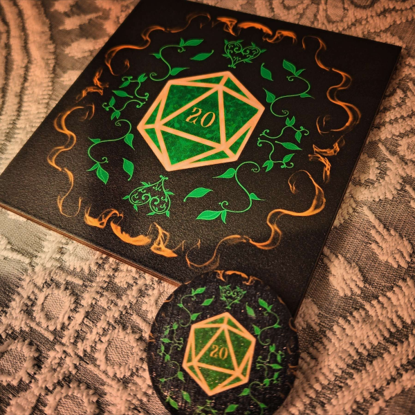 DND D20 Druid Wood Coaster