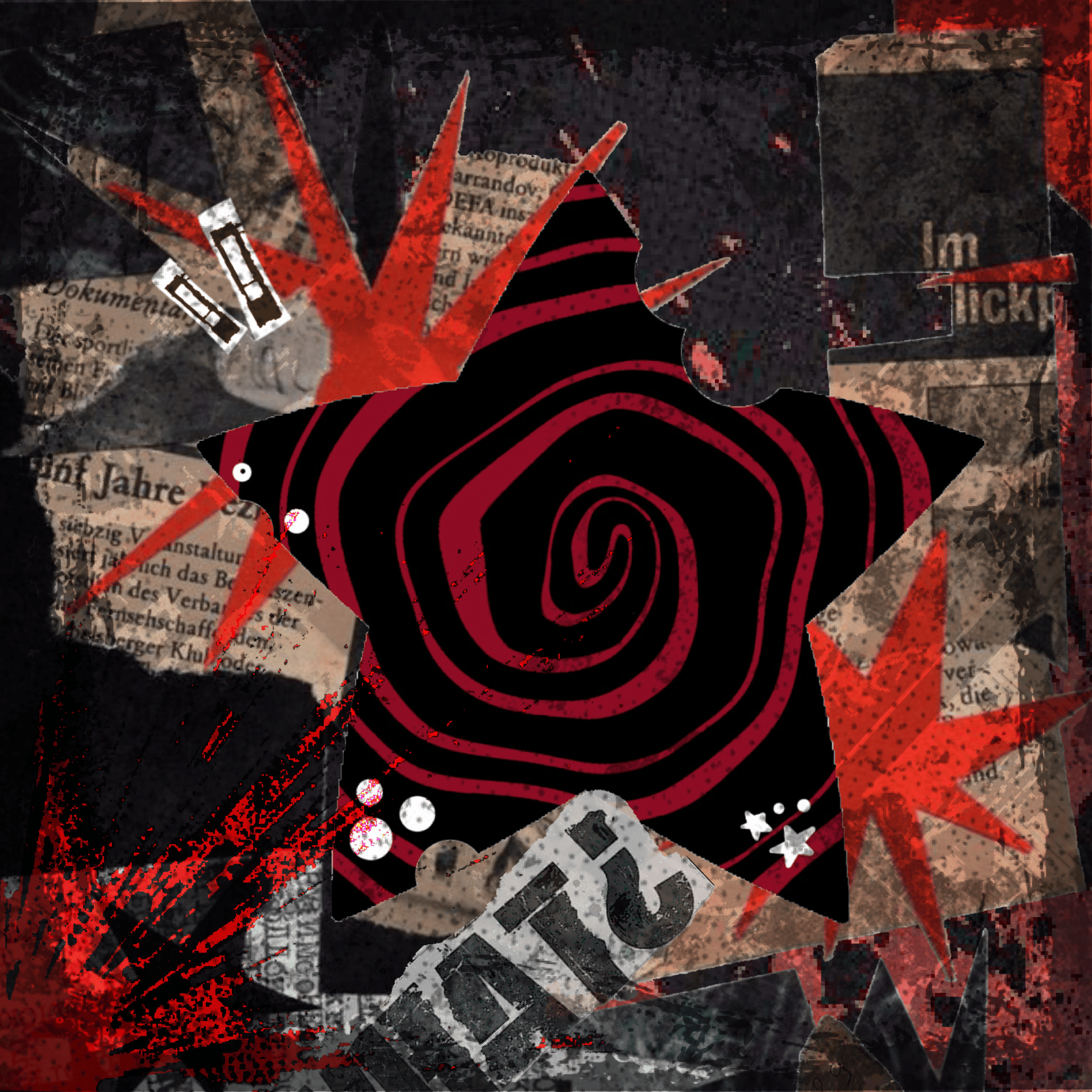 Red & Black Spiral - Alt Die Cut Sticker ｡⋆𖤐