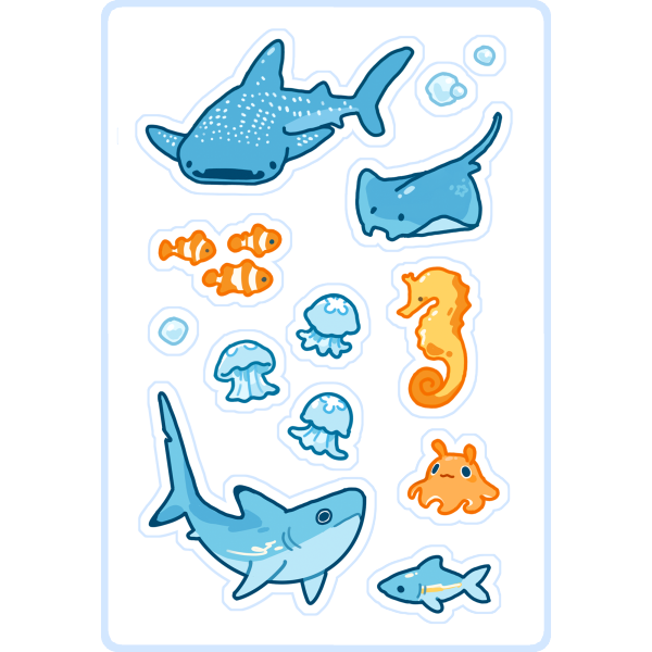marine sticker sheet