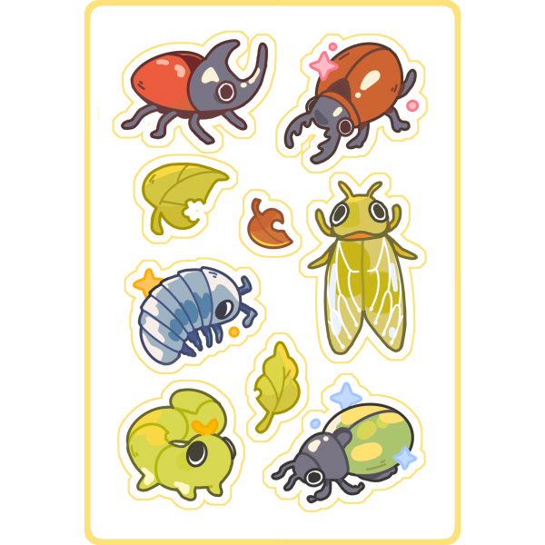 bug sticker sheet