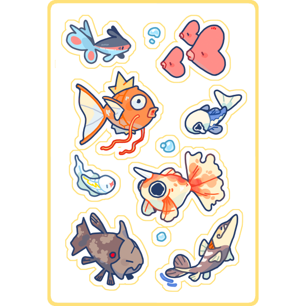 fishies sticker sheet