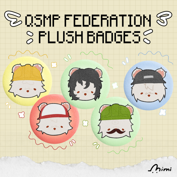 QSMP Federation Plush Badge Set