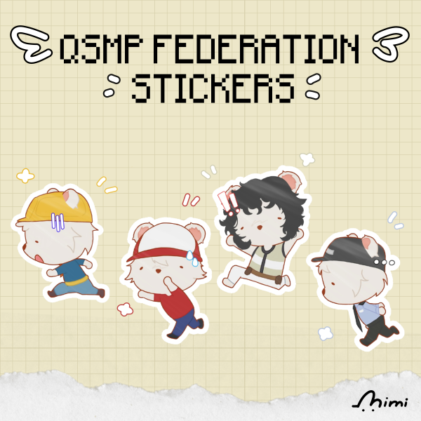 QSMP Federation Running Sticker Set
