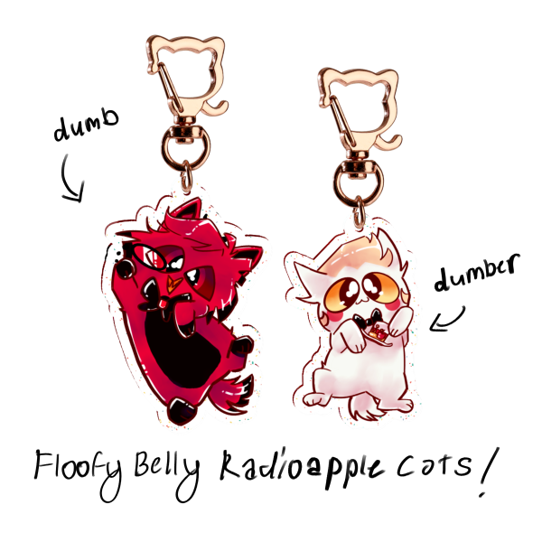Floofy Belly Radioapple Cats Glitter Charms