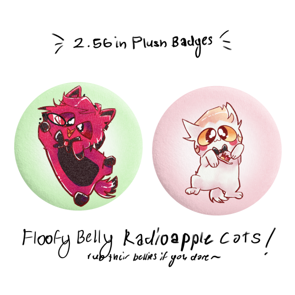 Floofy Belly Radioapple Cats Plush Badges