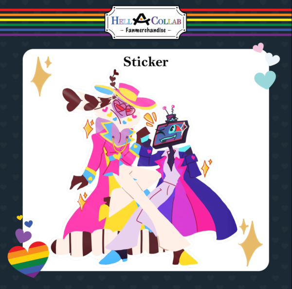 STATICMOTH Sticker (Valentino x Vox) || Hell-a-Collab Pride Collection Hazbin Hotel