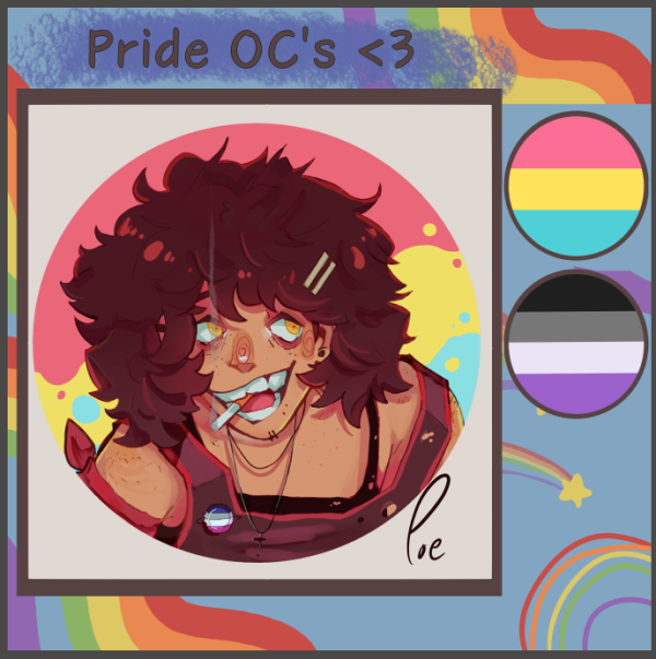 Young Poe Svensky Sparkly Pride Button Pin