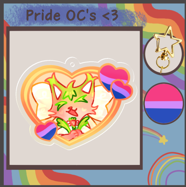 Sorbet - OC - Bi Heart Keychain