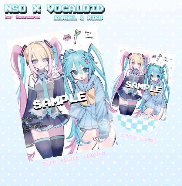♡ LIMITED BUNDLE NSO X VOCALOID (Miku & Kangel) - POSTER & STANDEE - by: meowmegu ♡