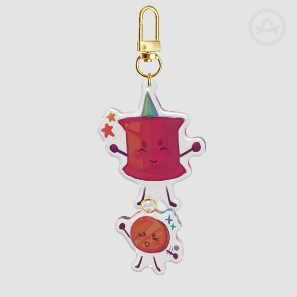 Coinpin Linked Glitter Keychain