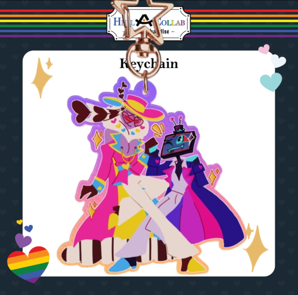 STATICMOTH Keychain (Valentino x Vox) || Hell-a-Collab Pride Collection Hazbin Hotel