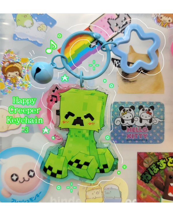 Happy Creeper Keychain