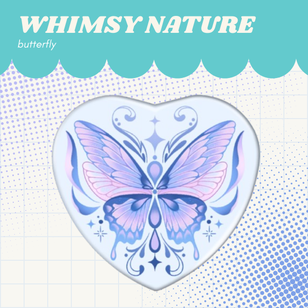 Butterfly Whimsy Heart Badge