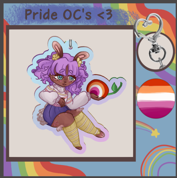 Cherry Lesbian Pride - Keychain