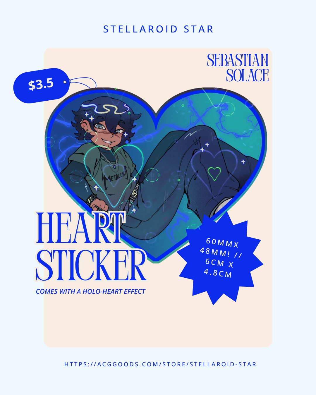 Human Sebastian Solace sticker (small)