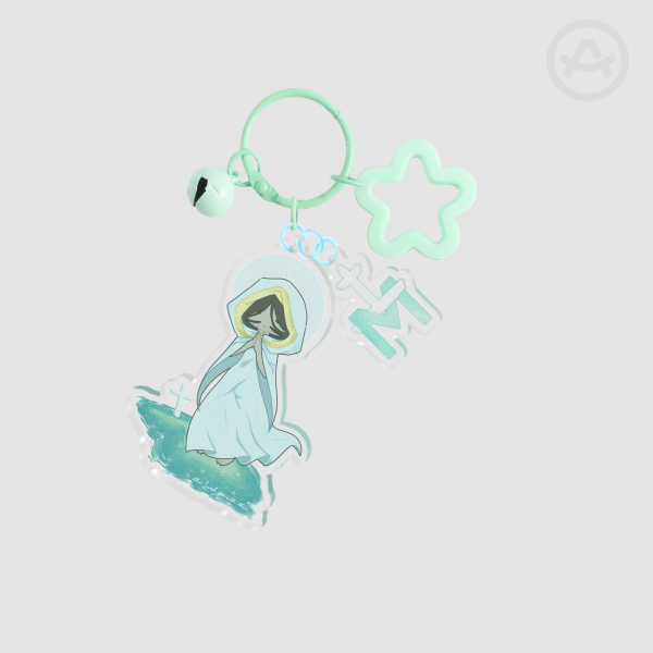 Mama Mary Praying, Hail Mary prayer acrylic, Marian Cross - 2-Piece Acrylic Keychain