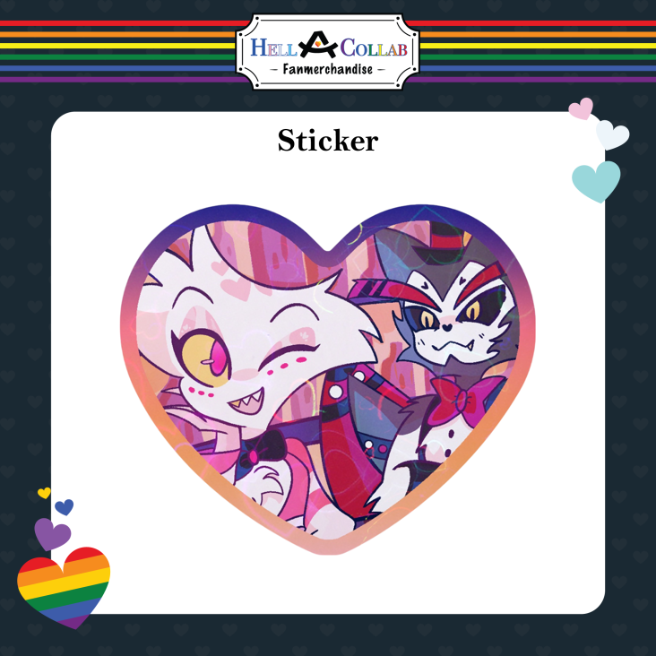 HuskerDust Heart Sticker - Hell-A-Collab Pride Collection