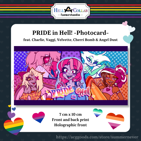 PRIDE in Hell! – Photocard – Hellacollab The Pride Collection || Charlie Vaggie Velvette Angel Dust Cherri Bomb