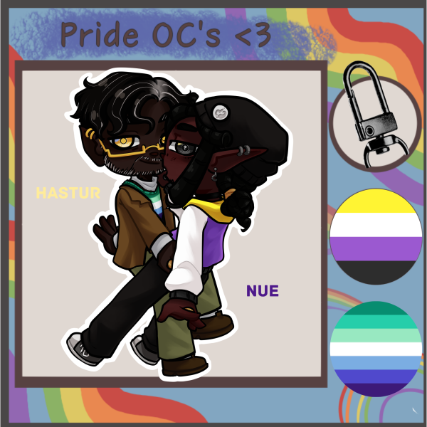 [OC] Nue & Hastur Pride Keychain