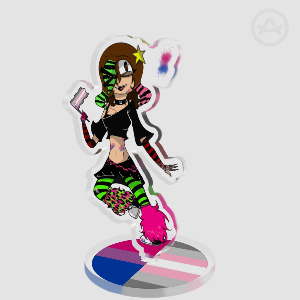 Arty Standee Pride Month (Demigirl/Bisexual)🩷💜💙/🩶🤍🩷🤍🩶