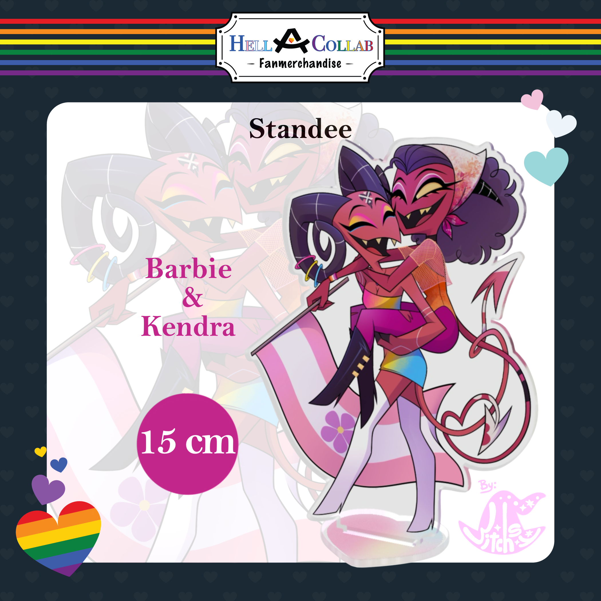 Barbie and Kendra - Clear Acrylic Standee - Hell-a-Collab Pride Collection