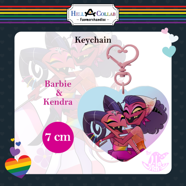 Barbie and Kendra - Rainbow Acrylic Keychain - Hell-a-Collab Pride Collection