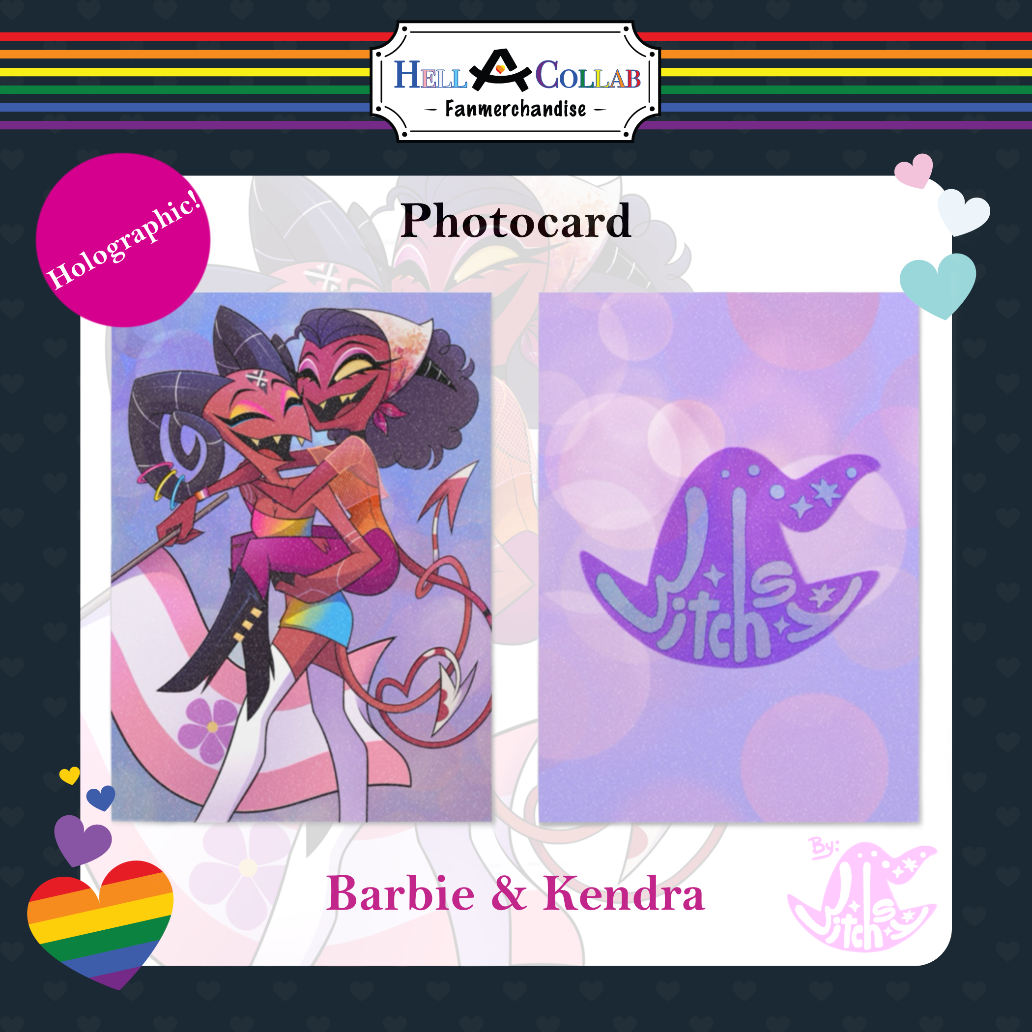 Barbie and Kendra - Holographic Photocard - Hell-a-Collab Pride Collection