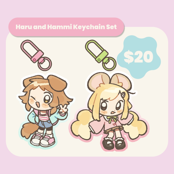 Haru and Hammy Keychain Set