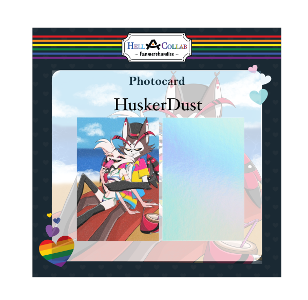 [HuskerDust (Angel Dust + Husker)] [Photocard] [Pansexual and Gay]  || Hell-a-Collab Pride Collection