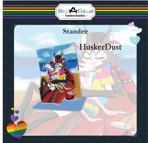 [HuskerDust (Angel Dust + Husker)] [Standee] [Pansexual and Gay]  || Hell-a-Collab Pride Collection