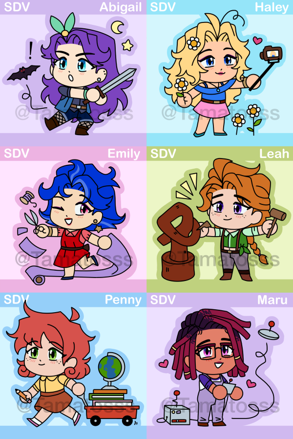 Stardew Valley 6 Bachelorette Sticker Set (Glossy)