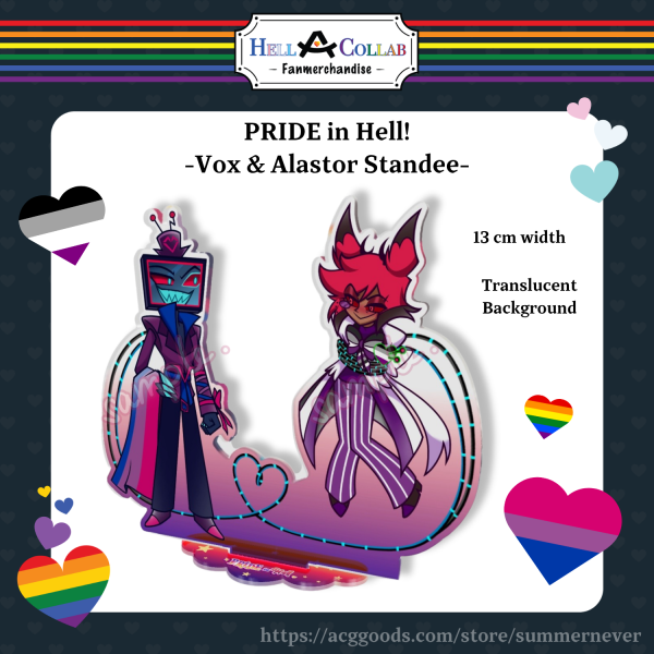 Vox & Alastor – Standee – Hellacollab The Pride Collection || RadioStatic AppleMedia StaticApple
