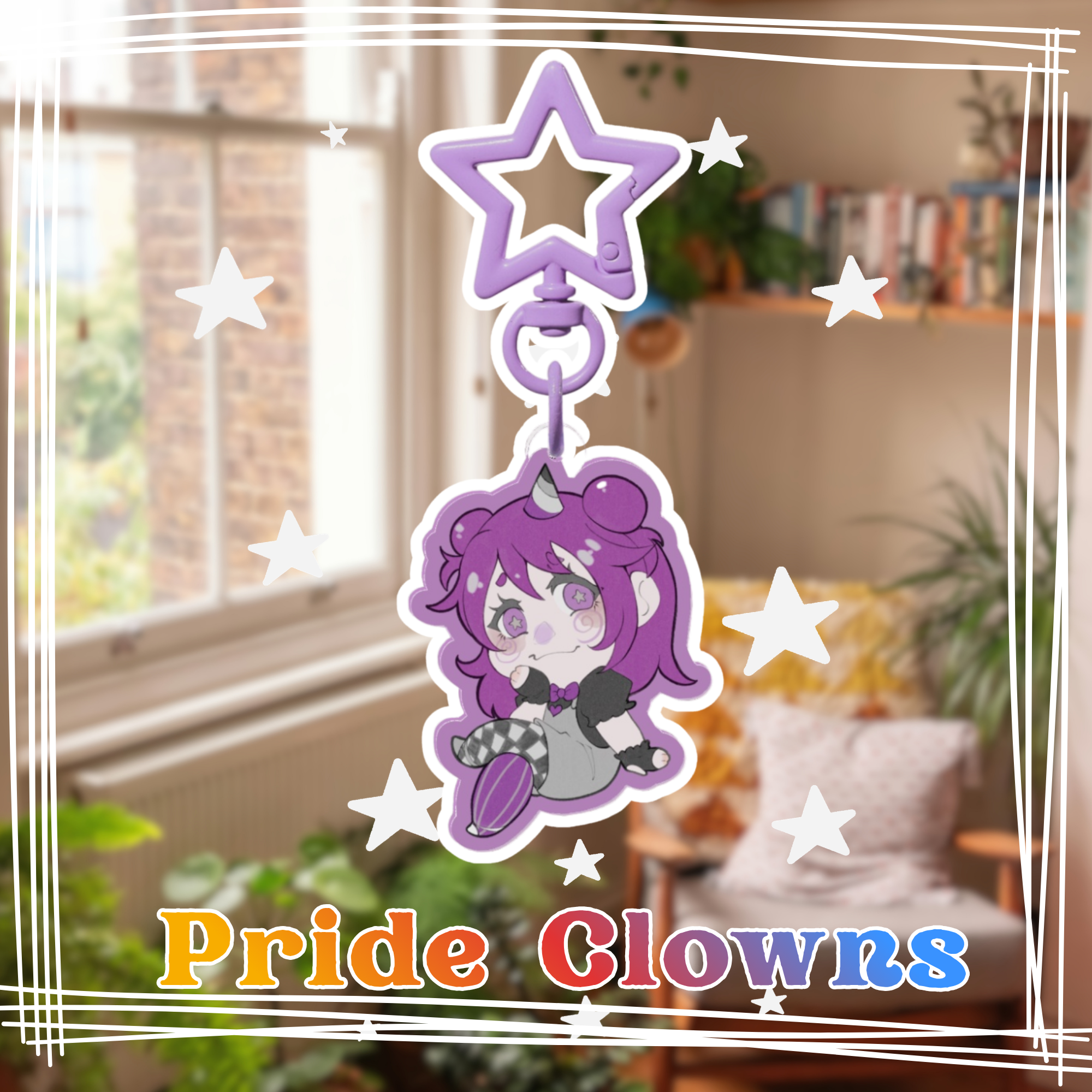 Ace Pride Clown Fun Keychain