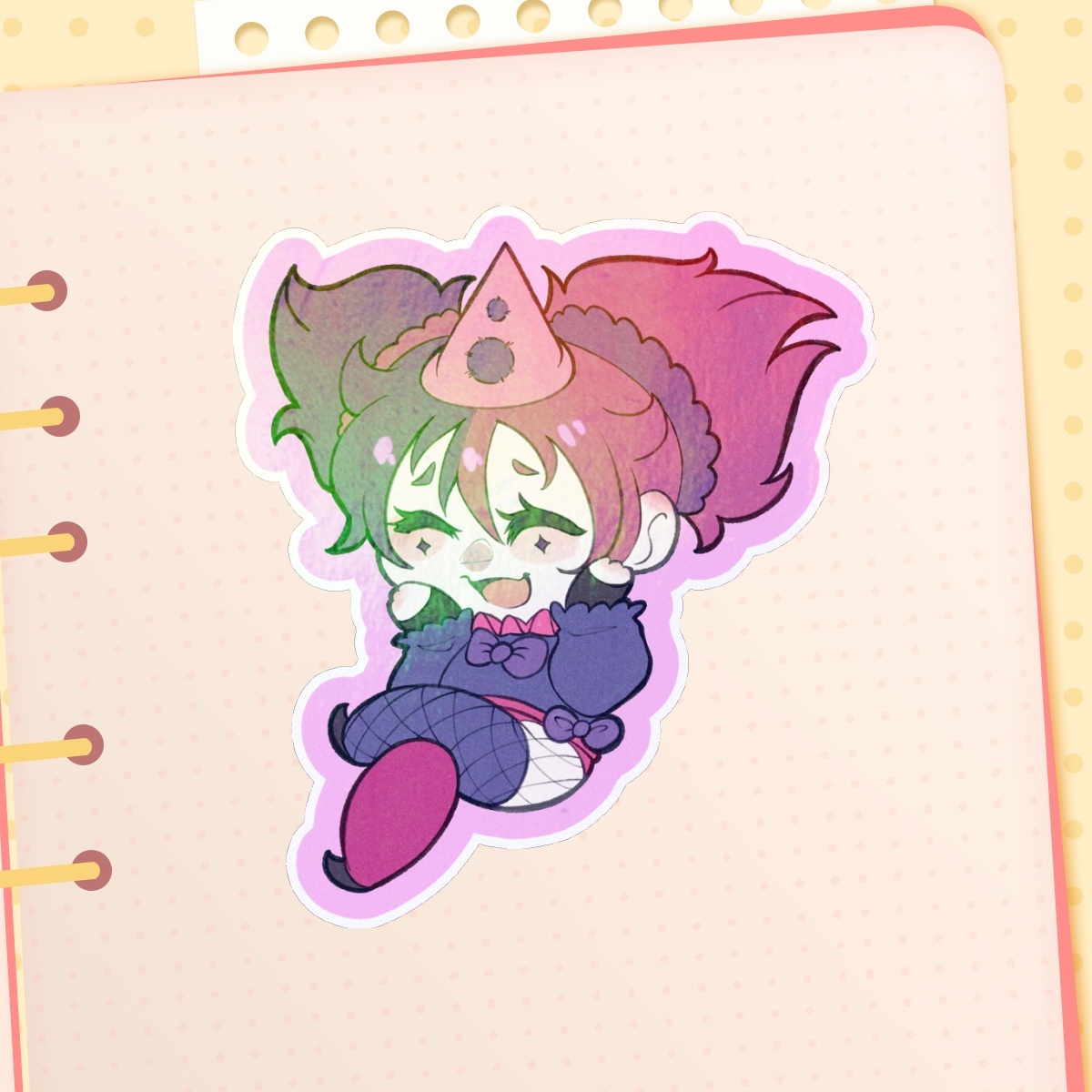 Bi Pride Clown Holowgraphic Sticker