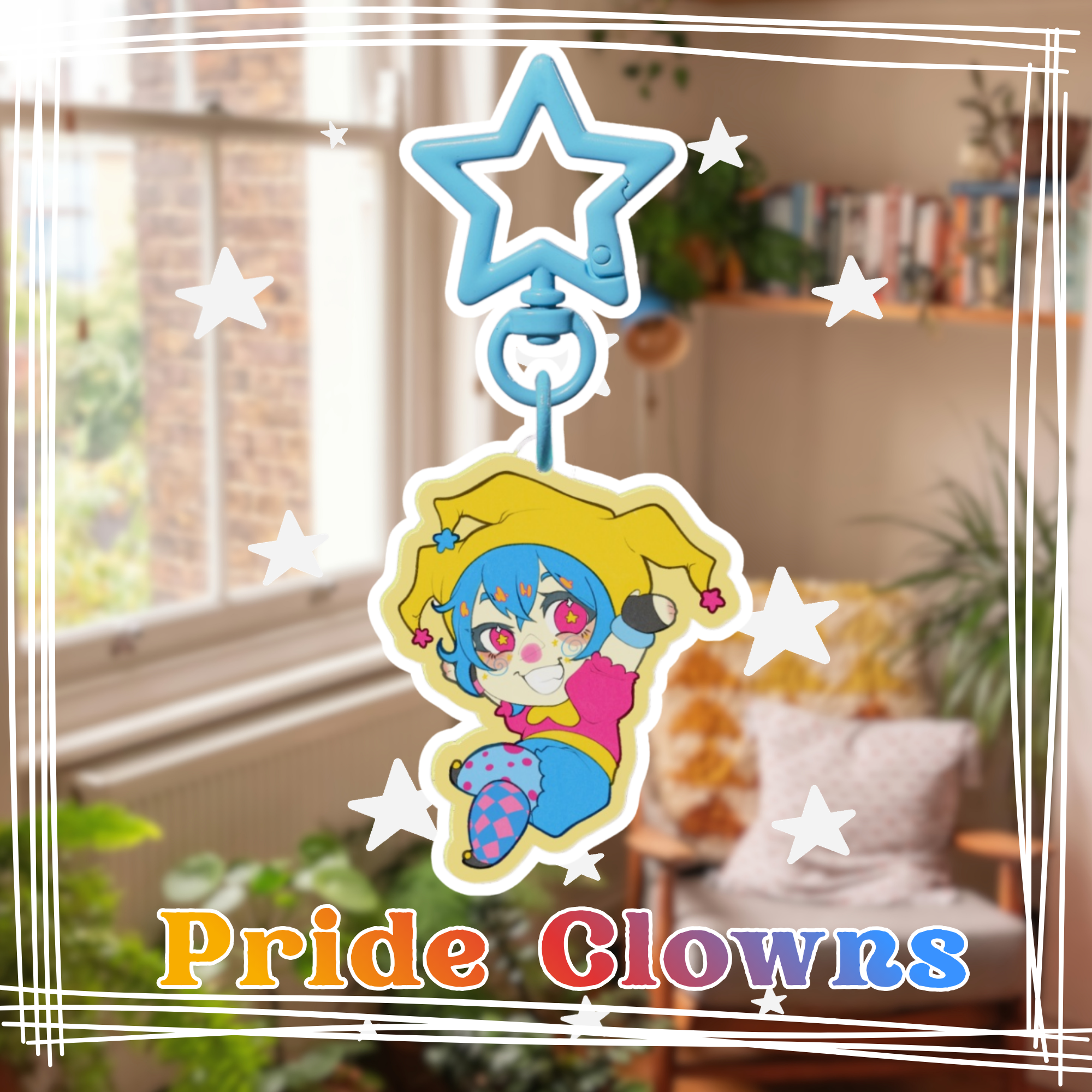 Pan Pride Clown Fun Keychain
