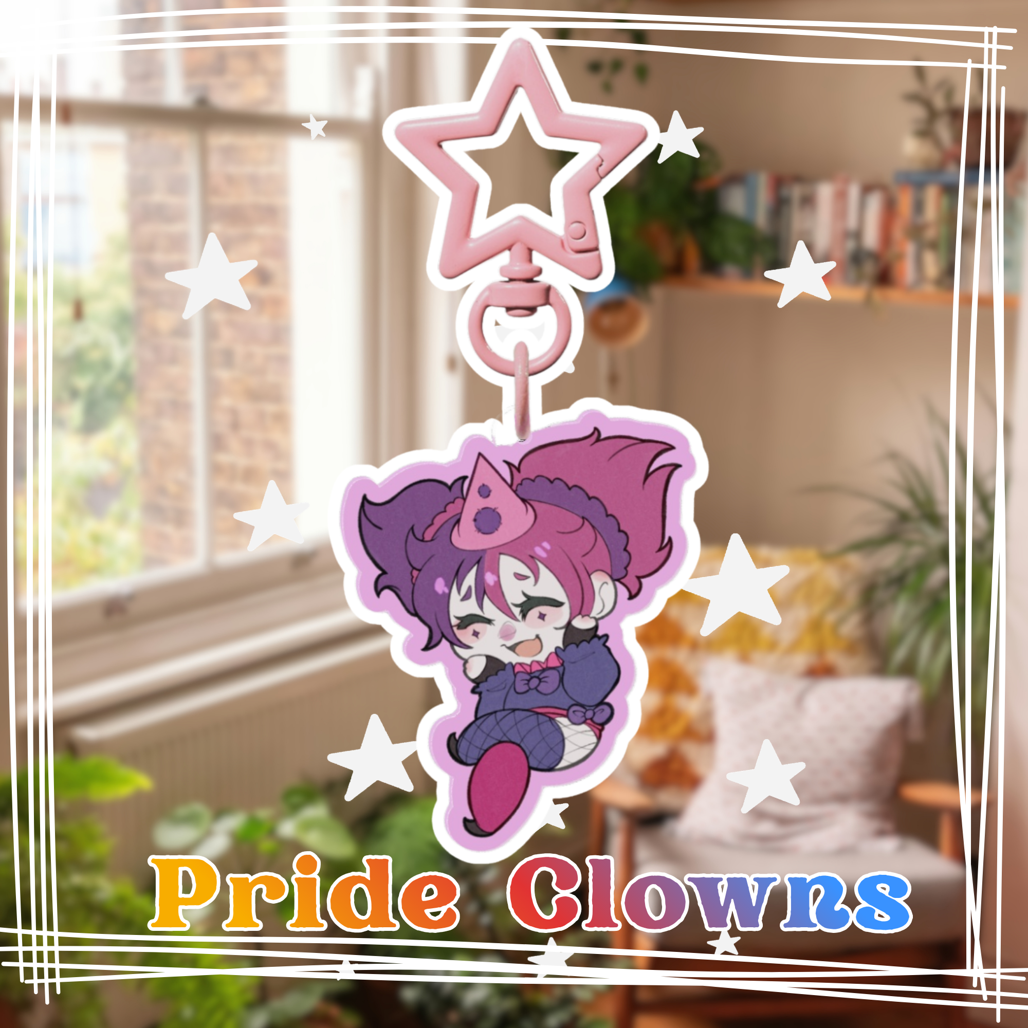 Bi Pride Clown Fun Keychain