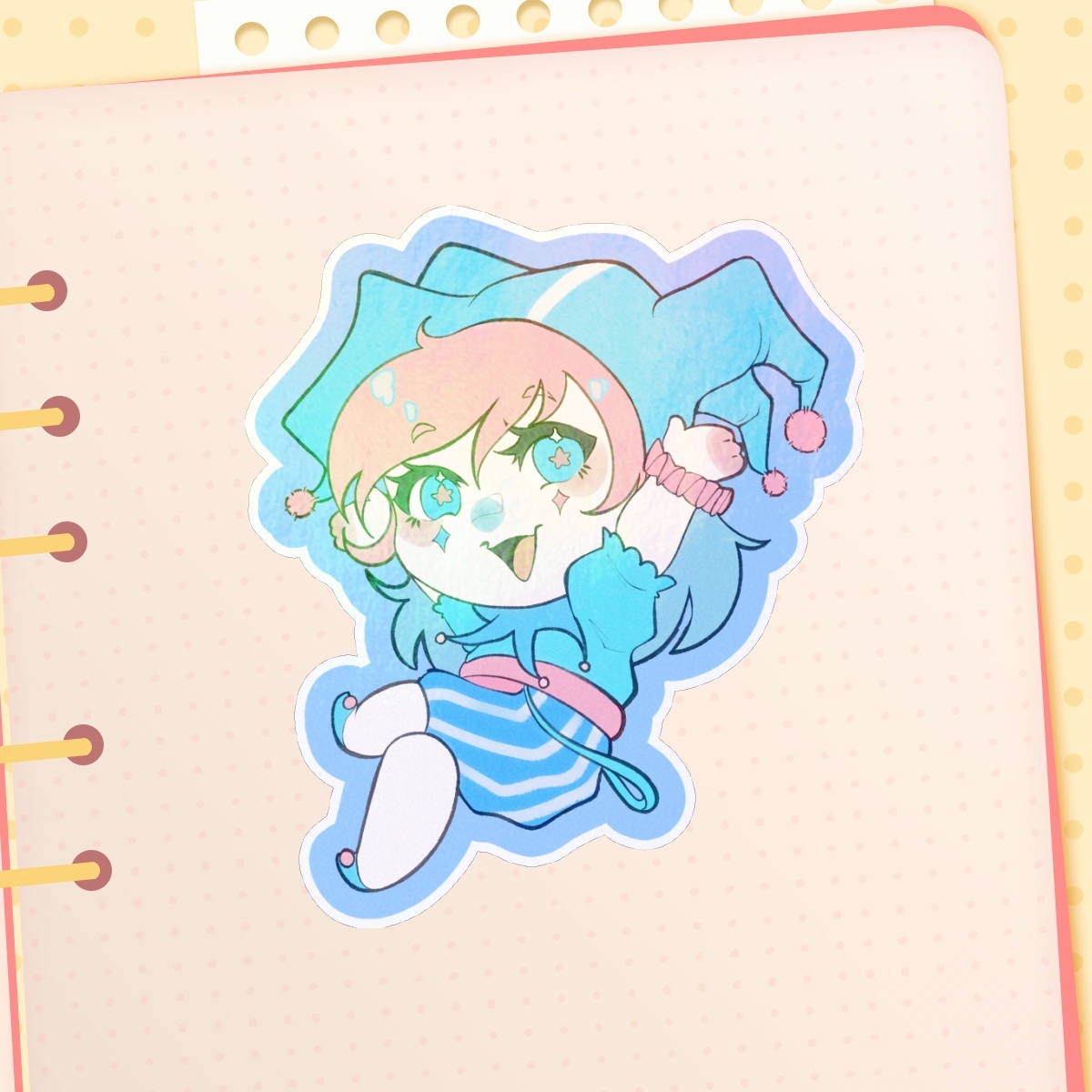 Trans Pride Clown Holowgraphic Sticker